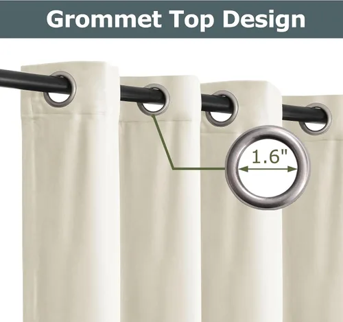 Vista 2 de Frelement Cortinas extralargas de terciopelo de felpa para techos altos, cortinas de oscurecimiento de la habitación, cortinas con ojales