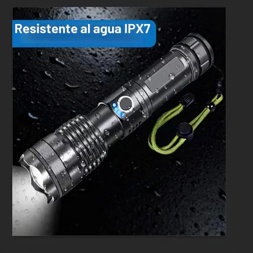 Vista 5 de Linternas recargables, luz de flash súper brillante de alto lúmenes, 5 modos de luz táctica con zoom, linternas potentes de mano impermeables