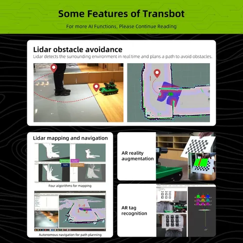 Vista 6 de Yahboom Raspberry Pi 4B AI Robot ROS Tank Kit Transbot con cámara de profundidad, escáner 3D ROS Robótica Codificación 2D Mapeo 3D Navegación