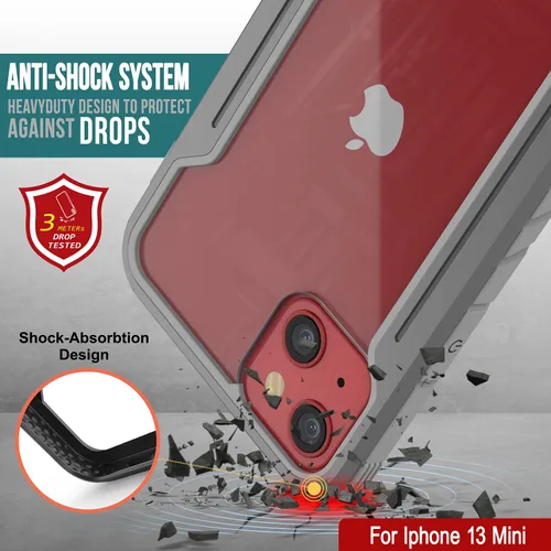 Vista 6 de Punkcase Diseñada para iPhone 13 Pro [Armor Stealth Series] funda protectora de grado militar con marco de aluminio [parte trasera transparente]