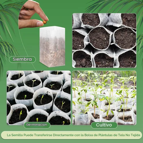 Vista 6 de 1000 bolsas de cultivo no tejidas para plantas de semillero, 5.9 x