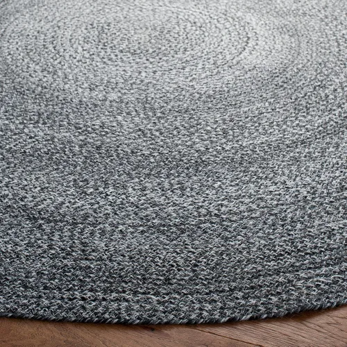 Vista 4 de SAFAVIEH Cape Cod Collection - Alfombra redonda de 3 pies, color carbón, trenzada a mano, ideal para zonas de alto tráfico en sala de estar Carbón