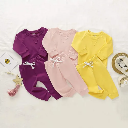 Vista 2 de Happy Town Conjunto de sudadera de manga larga y pantalones largos para niños pequeños