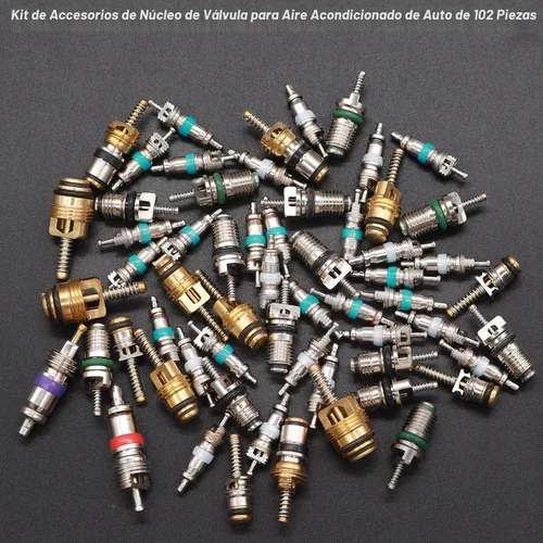 Vista 5 de Taiss Kit de accesorios de núcleo de válvula de aire acondicionado de coche, 102 Uds., con herramienta de extracción de núcleo de válvula, R12