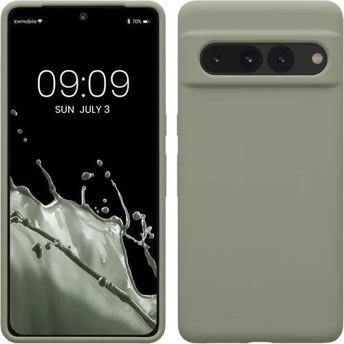 Vista 80 de kwmobile Funda compatible con Google Pixel 7 Pro - Funda de silicona TPU con acabado suave - Piedra antigua