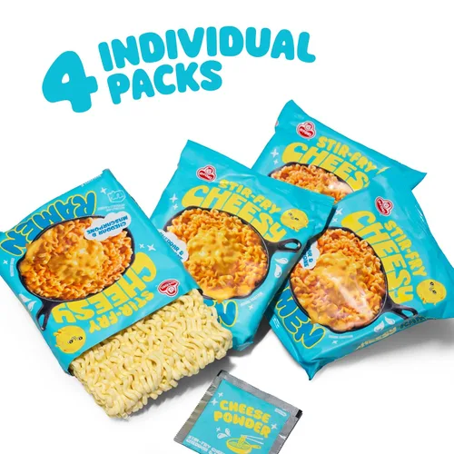 Vista 5 de Ramen con Queso – Mac & Cheese se Encuentra con Ramen Cheddar y Mascarpone Estilo Salteado 3.88 oz (Paquete de 4)