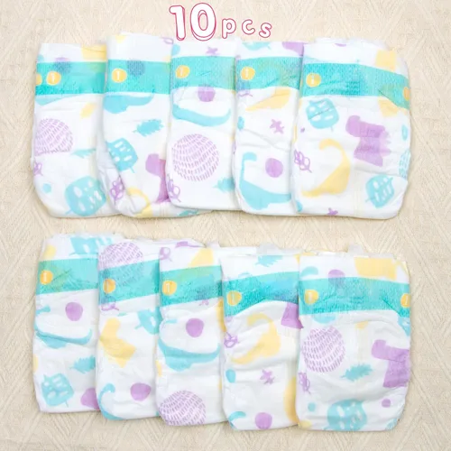 Vista 2 de Reborn Baby Doll Ropa Accesorios Pañales Reutilizables 10 Piezas para 18-22 Pulgadas Baby Doll Velcro Diapers, Adjustable Underwear, realistic