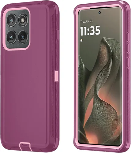 Vista 9 de Qinmay Funda para teléfono Motorola Moto Edge 5G 2026, color negro y gris NegroGris