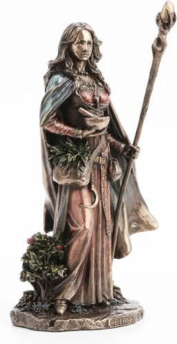 Vista 3 de Veronese Design Estatua de resina Eir La Valquiria de la Protección con acabado de bronce fundido de 24,1 cm