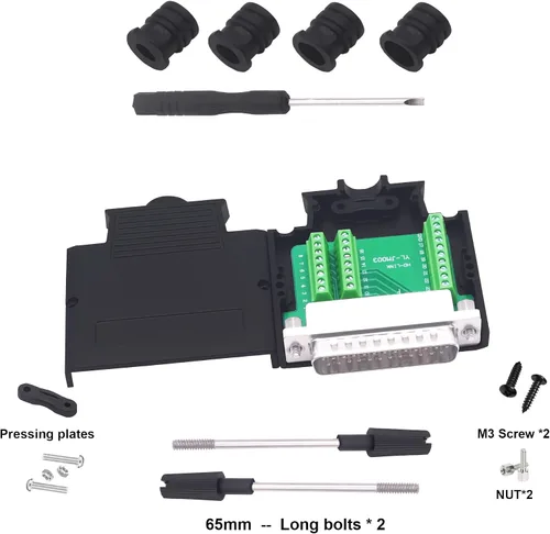 Vista 2 de DB25 Macho Solderless Conector Breakout Board