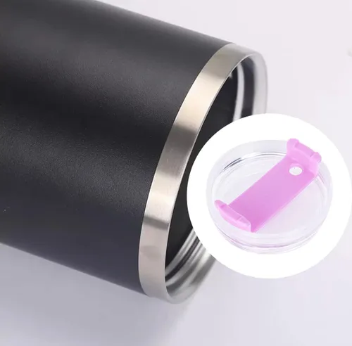 Vista 3 de Paquete de 2 tapas para vaso de 40 onzas compatibles con Stanley Quencher, cubiertas de vaso de acero inoxidable a prueba de derrames y resistentes