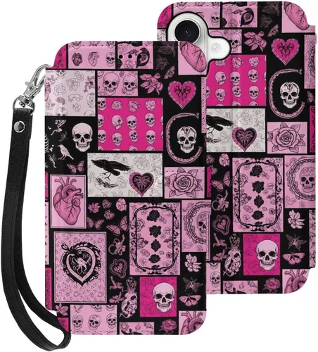 Vista 35 de SWEET TANG Funda protectora para iPhone 17, con tarjetero y tarjetero Patrón 828