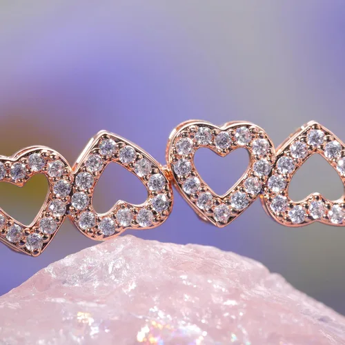 Vista 3 de Erecter Infinity Heart Symbol Charm Link Bracelet for Women Cubic Zirconia Bangle Crystal Love Bracelet Jewelry Anniversary Jewelry Christmas