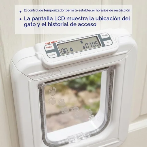 Vista 8 de Cat Mate Puerta para gatos Elite Microchip con control de temporizador