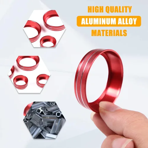 Vista 6 de Cobertura de Botón de Perilla de Volumen de AC para Consola Central Compatible con Chevrolet Corvette C7 2014-2019 Aleación de Aluminio Cobertura