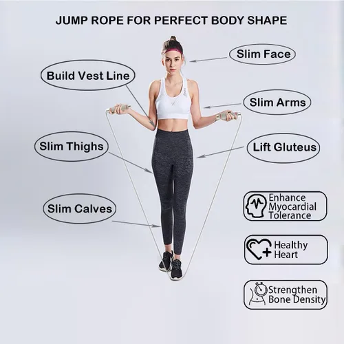 Vista 6 de Cuerdas de saltar para fitness, saltar con cuerda para niños, cuerda de saltar para adultos que pierden peso, el mejor entrenamiento cardiovascular