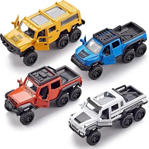 Vista 11 de KIDAMI Juego de 5 autos de juguete de metal fundido a presión, puertas que se abren, ambulancia de autos retrocedentes, paquete de regalo para niños