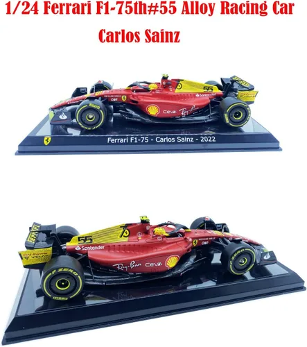 Vista 2 de HTLNUZD Bburag 24/1/2022 Nuevo F1-75#55 para Ferrari 75 aniversario Sainz Estático Fórmula Uno Aleación Coche de carreras de aleación fundido