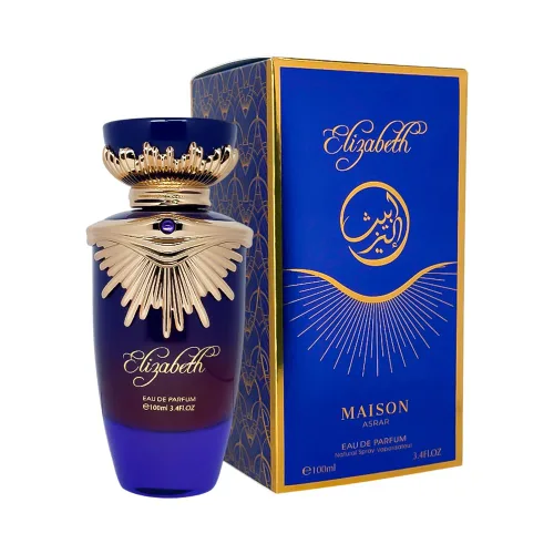 Vista 4 de MAISON ASRAR Elizabeth Eau de Parfum 3.4 Fl Oz – Perfume unisex con bergamota, grosella negra, azahar, vetiver y almizcle en polvo Aroma radiante