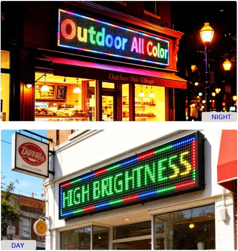 Vista 2 de Letrero LED Programable HS, Letreros de Neón Abiertos con Desplazamiento Digital para Exteriores, Pantalla de Visualización de Mensajes