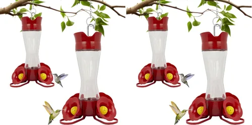 Vista 12 de Perky-Pet 203CPBN Comedero de vidrio para colibríes al aire libre con posaderos, foso de hormigas, protectores de abejas - Paquete de 1