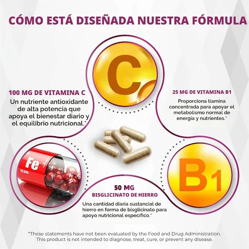 Vista 5 de Bisglicinato de hierro natural Nessarit 6 en 1 con vitamina C, 150 cápsulas