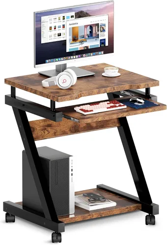 Vista 9 de sogesfurniture Carrito de escritorio portátil compacto para computadoras Blanco
