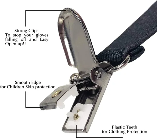 Vista 5 de 6 Pieces Elastic Glove and Mitten Clips for Kids and Baby, Extra Strong Stainless Steel Glove Clips