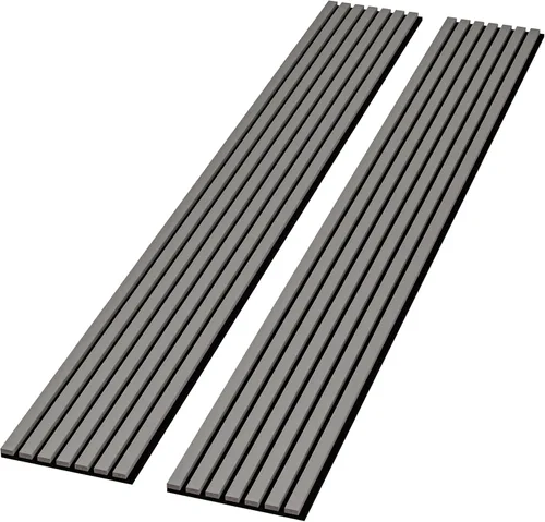 Vista 14 de Paquete de 2 paneles acústicos de pared de madera de 94 x 12.6 pulgadas, listones 3D insonorizados para paredes y techos, elegantes paneles Nogal