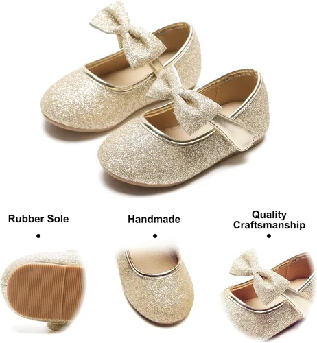 Vista 4 de Felix & Flora Toddler Little Girl Dress Shoes - Girl Mary Jane Flats Party School Wedding