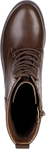 Vista 3 de DREAM PAIRS Botas de combate con cordones, botas militares de invierno a media pantorrilla para mujer