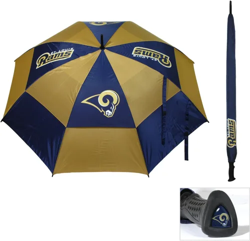 Vista 22 de Team Golf NFL San Francisco 49ers - Paraguas de golf de 62 pulgadas con funda protectora, diseño de protección contra el viento de doble toldo