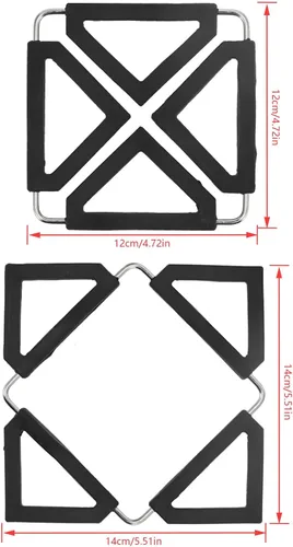 Vista 6 de Silicone Trivet Mat Stainless Steel Hot Pot Holder Nonslip Coasters Heat Insulation Bowl Mats Foldable Table Pad Tableware Placemat for Hot Pans