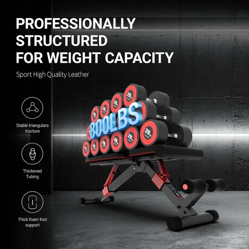 Vista 3 de HARISON Adjustable Weight Bench for Home Gym, Heavy Duty 800LBS Commercial Workout Bench, Multi-Position Incline Flat Decline Sit Up Bench for Full