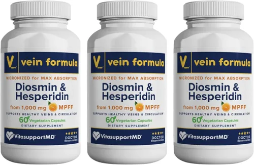 Vista 6 de Fórmula venosa Diosmina Hesperidina 1000 mg, mezcla de bioflavonoides micronizados para la circulación sanguínea, suplemento MPFF de apoyo venoso