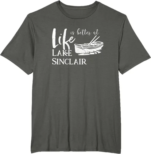 Vista 8 de Life is Better at Lake Sinclair Georgia Camiseta Negro