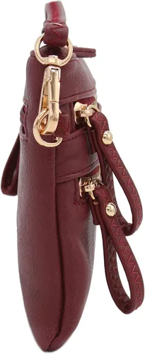 Vista 10 de Bolso de hombro cruzado con múltiples bolsillos y cremallera y correa de muñeca pequeña
