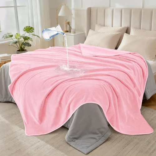 Vista 17 de LOOBANI Manta impermeable para sofá, de doble cara, a prueba de fugas, 40 x Rosa
