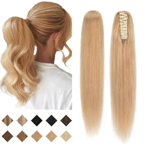 Vista 13 de SEGO - Extensión de cola de caballo de cabello humano con pinza de 14