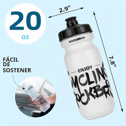 Vista 5 de ROCKBROS Botella de agua para bicicleta de 20oz-25oz Squeeze Ciclismo