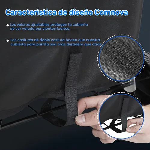 Vista 7 de Comnova Funda para Parrilla de Carbón - Resistente e Impermeable para Parrilla Kettle Weber, Parrilla Kettle Cuisinart y Más Fit1: Hervidor Weber