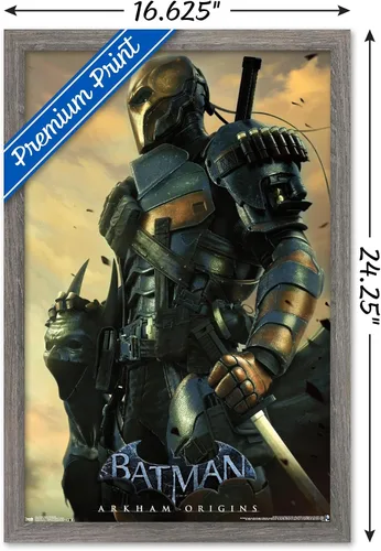 Vista 3 de Trends International DC Comics VIdeo Game - Póster de pared de Arkham Origins, 14.725 x 22.375 pulgadas, versión enmarcada de madera de granero