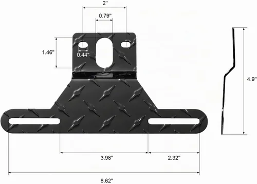 Vista 2 de CZC AUTO Soporte de luz de aluminio para matrícula de remolque para barco Negro