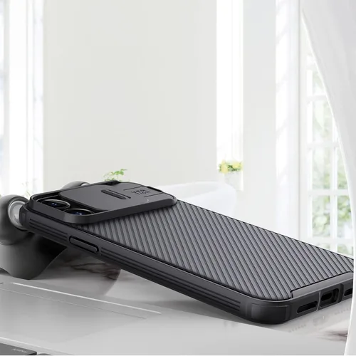 Vista 4 de Nillkin Funda para iPhone 13 Pro Max con cubierta deslizante para cámara [Protección mejorada de lentes] [PC rígido + bumper de TPU], funda