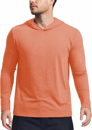 Vista 8 de PINSPARK Sudaderas ligeras con capucha tipo pullover para hombres, manga larga, sudadera con capucha para golf, gimnasio, entrenamiento, sudadera