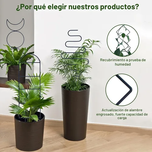 Vista 3 de Wellsign Enrejado de plantas de interior para plantas trepadoras, enrejado de metal de jardín pequeño de 16 pulgadas para plantas en macetas al aire