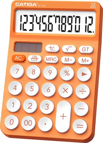 Vista 14 de CATIGA Calculadora de escritorio de 12 dígitos Calculadora de escritorio básica con pantalla LCD grande, botones grandes, 4 funciones, energía solar