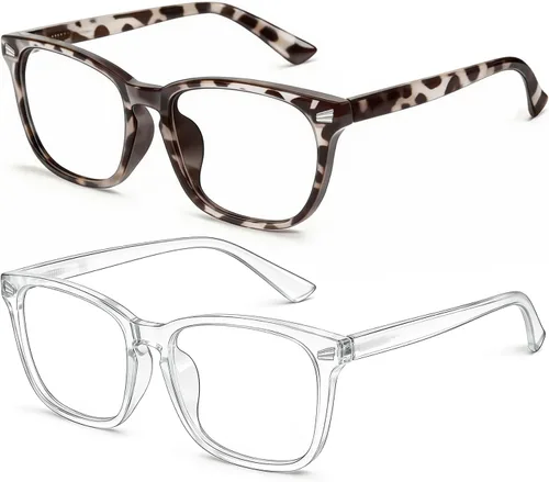 Vista 10 de Gafas de luz azul para niños y niñas, paquete de 2 lentes de luz azul para adolescentes y niños, anteojos falsos, anteojos para niños pequeños, de 6