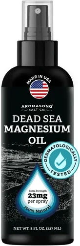 Vista 10 de Aromasong Spray de Magnesio Pomelo - Fuerza Extra (23 mg en cada pulverización) 8 Oz - Aceite de magnesio natural y puro en spray - Fabricado