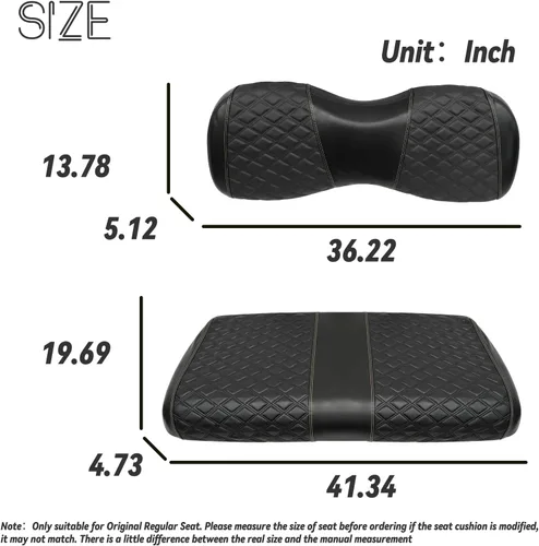 Vista 2 de Fundas de asiento delantero para carrito de golf para Yamaha Drive 2007-2016/Drive 2 2017+ Cojín de asiento universal OEM delantero, fundas de Negro
